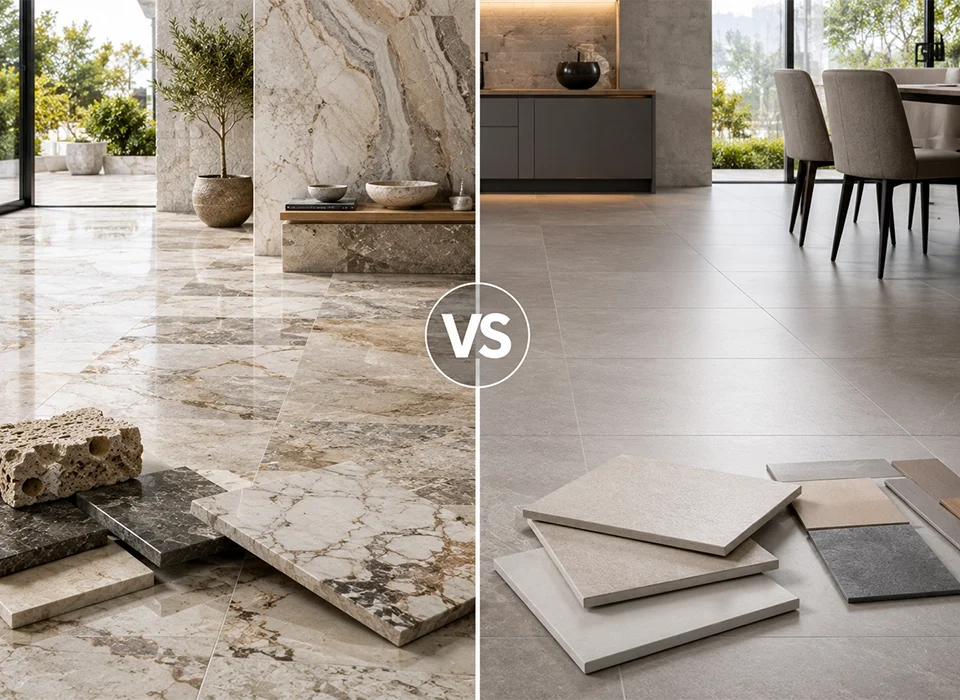 Natural Stone vs Porcelain Tiles
